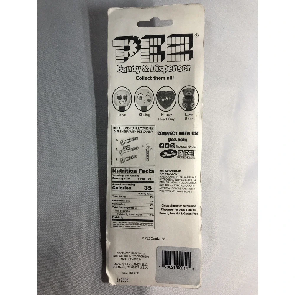 PEZ Love Bear Valentine Red Heart Happy Valentines Day Dispenser NOC - Picture 3 of 3